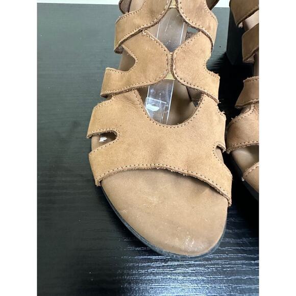 Sesto Meucci Size 7N Philys Viso Nubuck Leather Slip On Slingback Sandals Tan - Picture 5 of 12